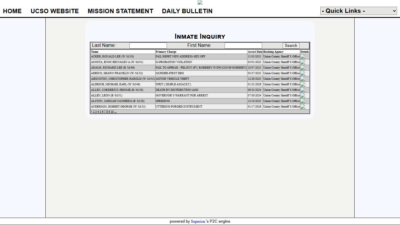 Union County Sheriff Office P2C